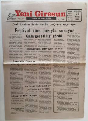 Yeni Giresun Gazetesi 22 Mayıs 1996 - Festival Tüm Hızıyla Sürüyor Gala Gecesi İlgi Gördü GZ28740 - 1