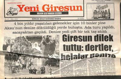 Yeni Giresun Gazetesi 22 Mayıs 2006 - Giresun Dilek Tuttu GZ108834 - 1