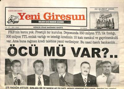 Yeni Giresun Gazetesi 22 Şubat 2006 - Öcümü Var? GZ101730 - 1