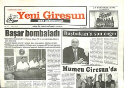 Yeni Giresun Gazetesi 22 Temmuz 2006 - Erkan Mumcu Giresunda GZ101916 - 1