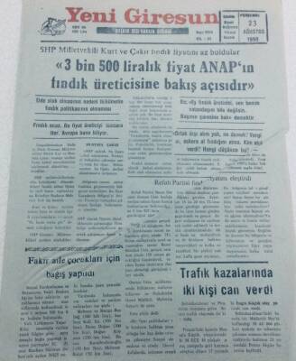 Yeni Giresun Gazetesi 23 Ağustos 1990 - Anapın Fındığa Bakış Açısı GZ40714 - 1