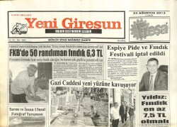 Yeni Giresun Gazetesi 23 Ağustos 2013 - Gazi Caddesi Yeni Yüzüne Kavuşuyor GZ101835 - 2