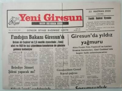 Yeni Giresun Gazetesi 23 Haziran 2004 Giresunda Yıldız Yağmuru -GZ33298 - 1