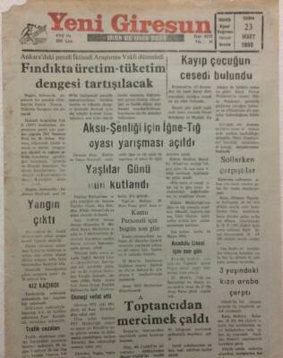 Yeni Giresun Gazetesi 23 Mart 1990 - Toptancıdan Mercimek Çaldı GZ34568 - 1