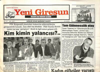 Yeni Giresun Gazetesi 23 Mart 2006 - Mustafa Temel Bozbağ,Taraftarımız Sabırlı Olsun GZ108850 - 1