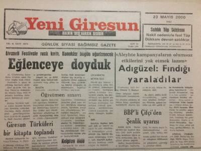 Yeni Giresun Gazetesi 23 Mayıs 2000 - Eğlenceye Doyduk GZ35445 - 1
