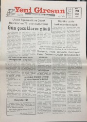 Yeni Giresun Gazetesi 23 Nisan 1996-Ulusal Egemenlik Ve Çocuk Bayramının 76. Yılı GZ14031 - 1