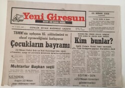 Yeni Giresun Gazetesi - 23 Nisan 2005 - TBMMnin Açılışının 85. Yıldönümünü Ve Ulusal Egemenliğimizi Kutluyoruz - GZ43810 - 2