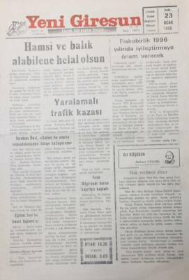 Yeni Giresun Gazetesi 23 Ocak 1996 Hamsi Ve Balık Alabilene Helal Olsun GZ25687 - 1