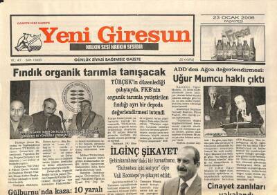 Yeni Giresun Gazetesi 23 Ocak 2006 - Uğur Mumcu Haklı Çıktı GZ108841 - 1