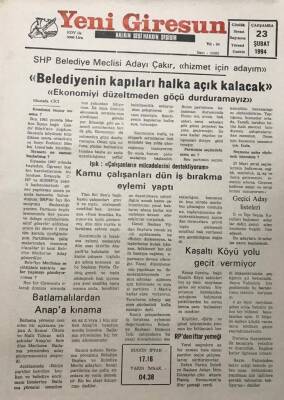 Yeni Giresun Gazetesi 23 Şubat 1994 Kamu İşçileri Dün İş Bırakma Eylemi Yaptı GZ25988 - 1