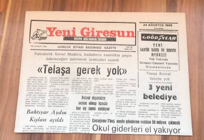 Yeni Giresun Gazetesi 24 Ağustos 1998 - Telaşa Gerek Yok GZ1767 - 1