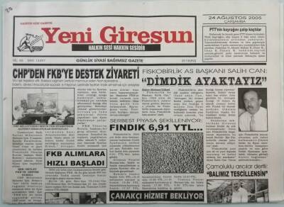 Yeni Giresun Gazetesi 24 Ağustos 2005 CHPden FKBye Destek Ziyareti - GZ44902 - 2