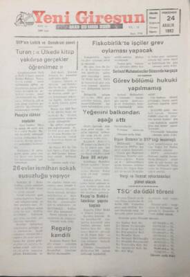 Yeni Giresun Gazetesi 24 Aralık 1992 Keşapta Bisküvi Fabrikası Yapımı Başladı GZ25608 - 1