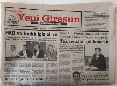 Yeni Giresun Gazetesi 24 Aralık 2005 - FKB Ve Fındık İçin Zirve GZ28778 - 1