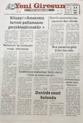 Yeni Giresun Gazetesi 24 Ekim 1992 Yıkanan Çöp Arabaları Sorun Oldu GZ30260 - 1