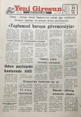 Yeni Giresun Gazetesi 24 Ekim 1995 Giresunda Tiyatroya İlgi Az GZ30268 - 1