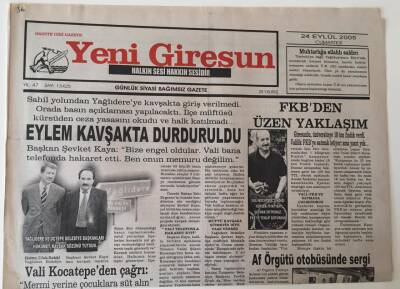Yeni Giresun Gazetesi - 24 Eylül 2005 - FKBden Üzen Yaklaşım GZ43679 - 2