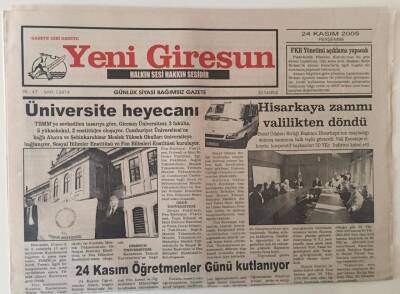 Yeni Giresun Gazetesi 24 Kasım 2005 - Üniversite Heyecanı GZ31095 - 1