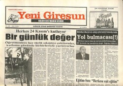 Yeni Giresun Gazetesi 24 Kasım 2006 - Destek Primi Yükseliyor GZ101821 - 1
