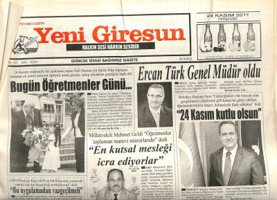 Yeni Giresun Gazetesi 24 Kasım 2011 - Ercan Türk Genel Müdür Oldu GZ108936 - 1