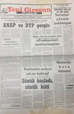 Yeni Giresun Gazetesi 24 Mayıs 1999 Aksu Festivalinin Sadece Adı Mı Kalmış? GZ25660 - 1
