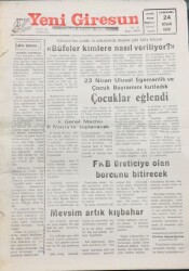 Yeni Giresun Gazetesi 24 Nisan 1996-FKB Üreticiye Olan Borcunu Bitirecek GZ14032 - 1