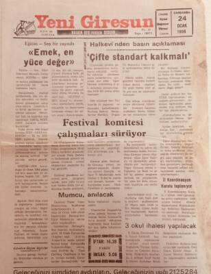 Yeni Giresun Gazetesi 24 Ocak 1996 - Mumcu Alınacak GZ38771 - 1