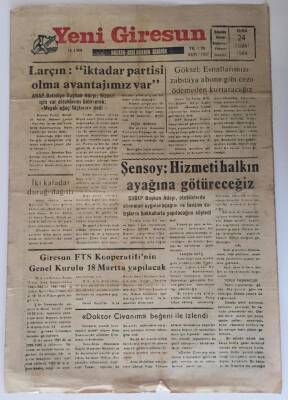 Yeni Giresun Gazetesi 24 Şubat 1984 - Şensoy Hizmeti Halkın Ayağına Götüreceğiz GZ31141 - 1