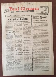 Yeni Giresun Gazetesi 24 Şubat 1992- Televizyon Yayınları Şehrimizde Düzene Girmedi GZ10231 - 1
