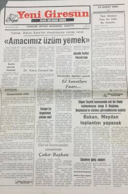 Yeni Giresun Gazetesi 24 Şubt 1998 Dr.Kara Cezayirde GZ30791 - 1