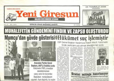 Yeni Giresun Gazetesi 24 Temmuz 2006 - Mumcudan Gövde Gösterisi GZ101915 - 2
