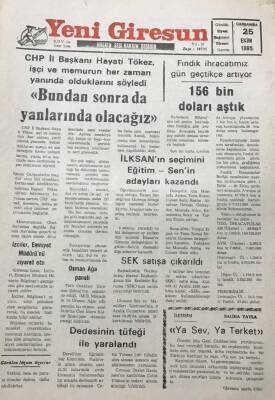 Yeni Giresun Gazetesi 25 Ekim 1995 Fındık İhratımız Gün Geçtikçe Artıyor GZ30267 - 1