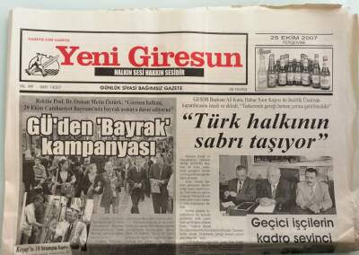 Yeni Giresun Gazetesi 25 Ekim 2007 Terör Öfkesi Dinmiyor -GZ44457 - 2