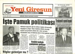 Yeni Giresun Gazetesi 25 Eylül 2006 - İşte Pamuk Politikası GZ101880 - 1