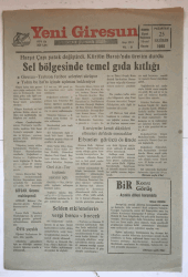 Yeni Giresun Gazetesi 25 Haziran 1990 - Harşıt Çayı Yatak Değiştirdi.Kürtün Barajında Üretim Durdu GZ5352 - 1