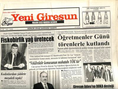 Yeni Giresun Gazetesi 25 Kasım 2011 - Fiskobirlik Yağ Üretecek GZ108935 - 1