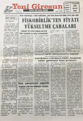 Yeni Giresun Gazetesi 25 Mayıs 1996 Ömür Külünkoğlu1995 Ürününden Yeni Ürün Alıncaya Kadar Satış Yok Dedi GZ30478 - 1