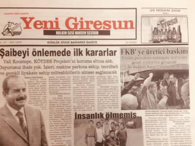Yeni Giresun Gazetesi 25 Nisan 2006 - FKBye Üretici Baskını GZ38769 - 1