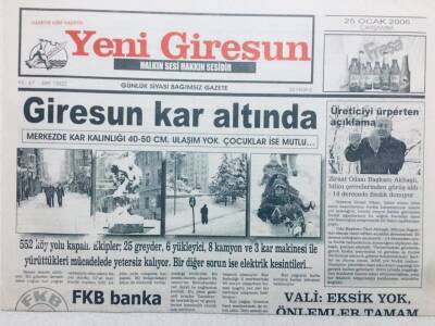 Yeni Giresun Gazetesi 25 Ocak 2006 - FKB Banka Kapılarında GZ41668 - 1