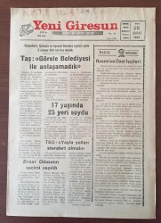 Yeni Giresun Gazetesi 25 Şubat 1992- TSO Yayla Yolları Standart Olmalı GZ10232 - 2