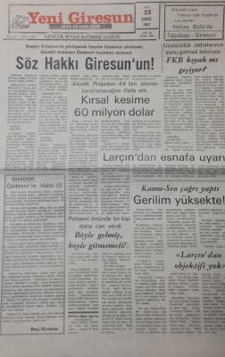 Yeni Giresun Gazetesi 25 Şubat 1997 Larçından Esnafa Uyarı GZ26013 - 1