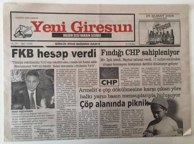 Yeni Giresun Gazetesi 25 Şubat 2006 - FKB Hesap Verdi , Fındığa CHP Sahipleniyor GZ28781 - 1