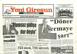 Yeni Giresun Gazetesi 25 Şubat 2008 - FKB Alacak TMO Ödeyecek GZ101956 - 2