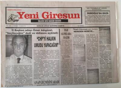 Yeni Giresun Gazetesi 25 Temmuz 2005 - Chpyi Halkın Umudu Yapacağım GZ28723 - 1