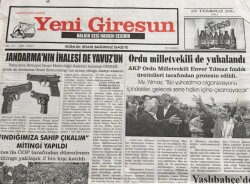 Yeni Giresun Gazetesi 25 Temmuz 2006-Afet İçin Giresuna 500 Bin YTL Daha GZ45707 - 2