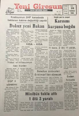Yeni Giresun Gazetesi 26 Temmuz 1994Koalisyonun SHP Kanadında Beklenen Kabine Değişikliği Yapıldı GZ30057 - 1