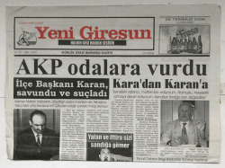 Yeni Giresun Gazetesi 26 Temmuz 2006 - AKP Odalara Vurdu GZ5283 - 2