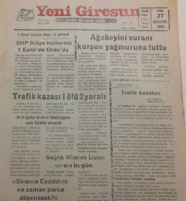 Yeni Giresun Gazetesi 27 Ağustos 1993 - Giresunspor Çim Saha Sıkıntısı Çekiyor GZ35451 - 1