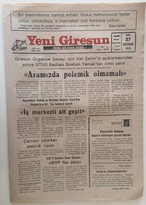 Yeni Giresun Gazetesi 27 Haziran 1995 - Aramızda Polemik Olmamalı GZ31036 - 1